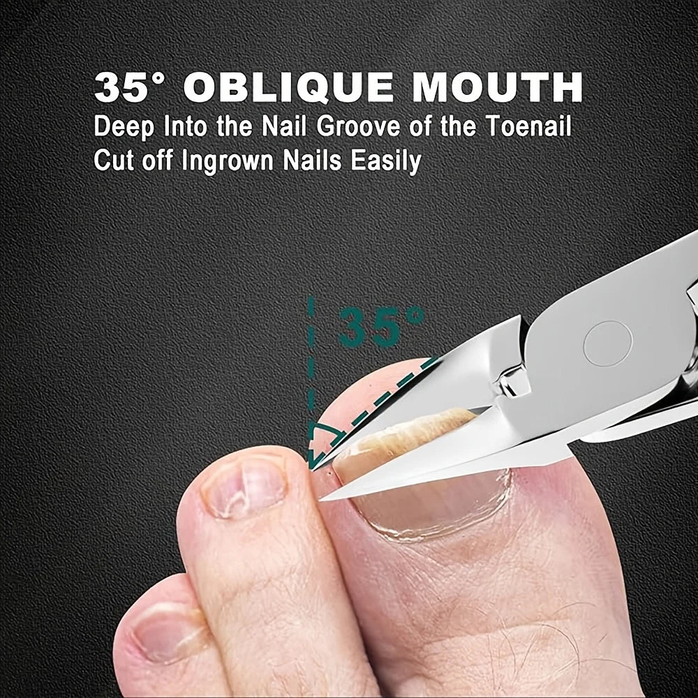OLOEY 4-Piece Nail Clipper Set for Elderly | Extra Wide Mouth Thick & Toenail Clippers