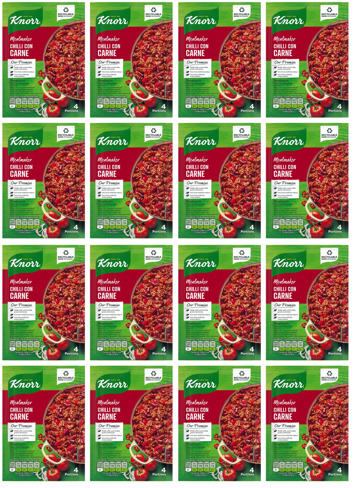 16 x Knorr Mealmaker Chilli Con Carne 50G