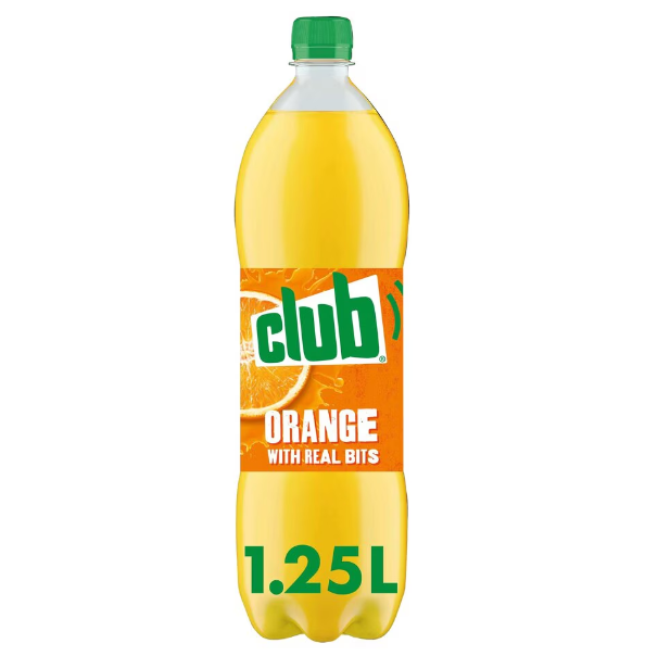 12 x Club Orange con Trozos Reales 1.25 Litros