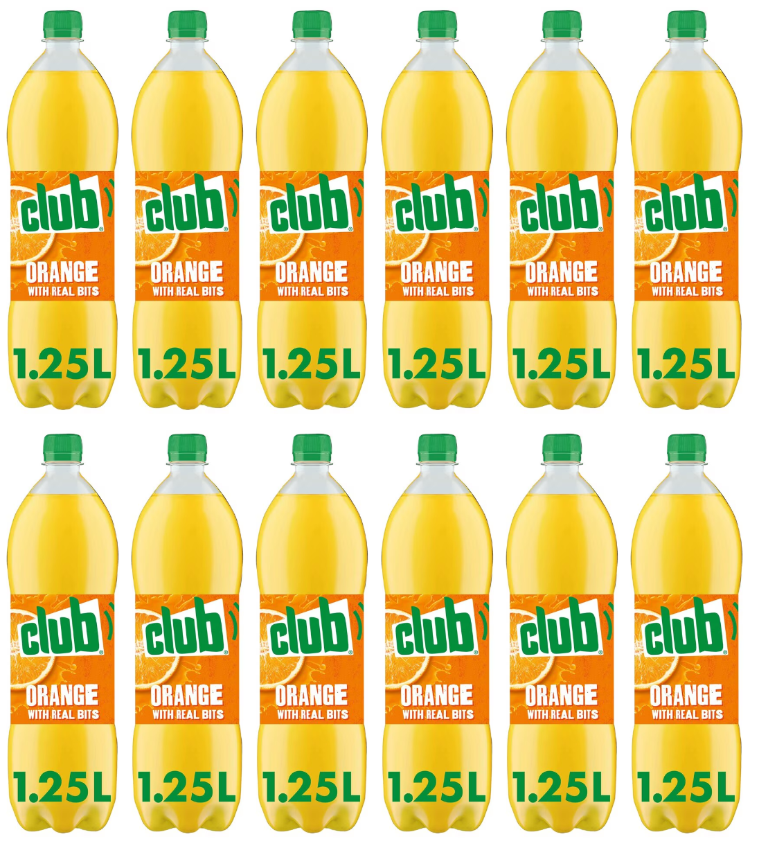 12 x Club Orange con Trozos Reales 1.25 Litros