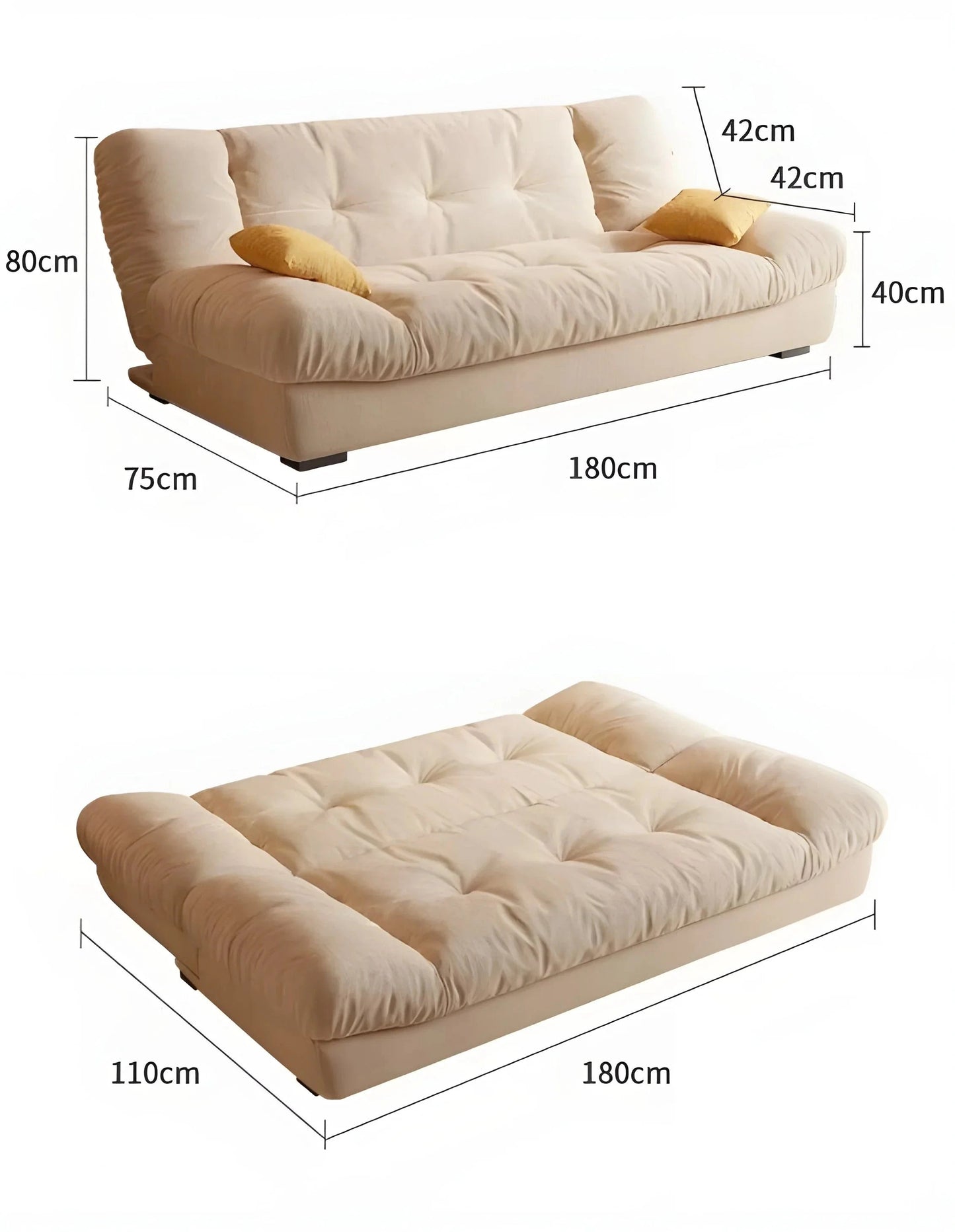 Cloud Sofa Bed | High-Density Foam | 3-Position Adjustable Backrest