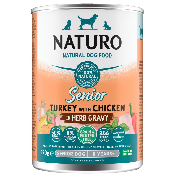 12 x Naturo Senior Perro Pavo y Pollo en Salsa - 390 g