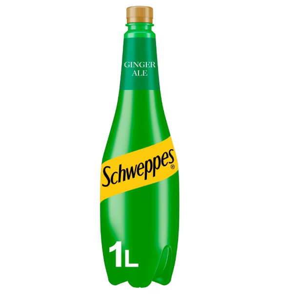 12 x Schweppes Canada Dry Ginger Ale - 1L
