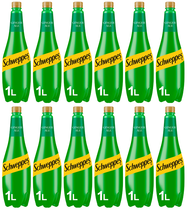 12 x Schweppes Canada Dry Ginger Ale - 1L