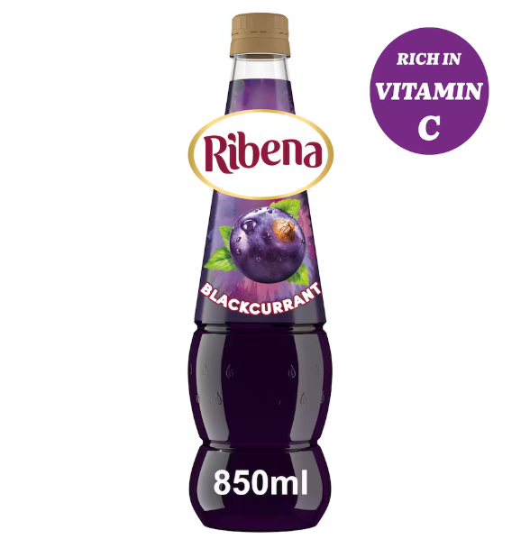 12 x Ribena Blackcurrant Squash 850Ml
