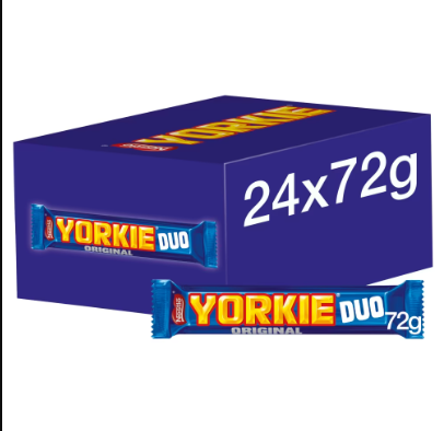 24 x Yorkie Milchschokoladen-Doppelriegel 72 g