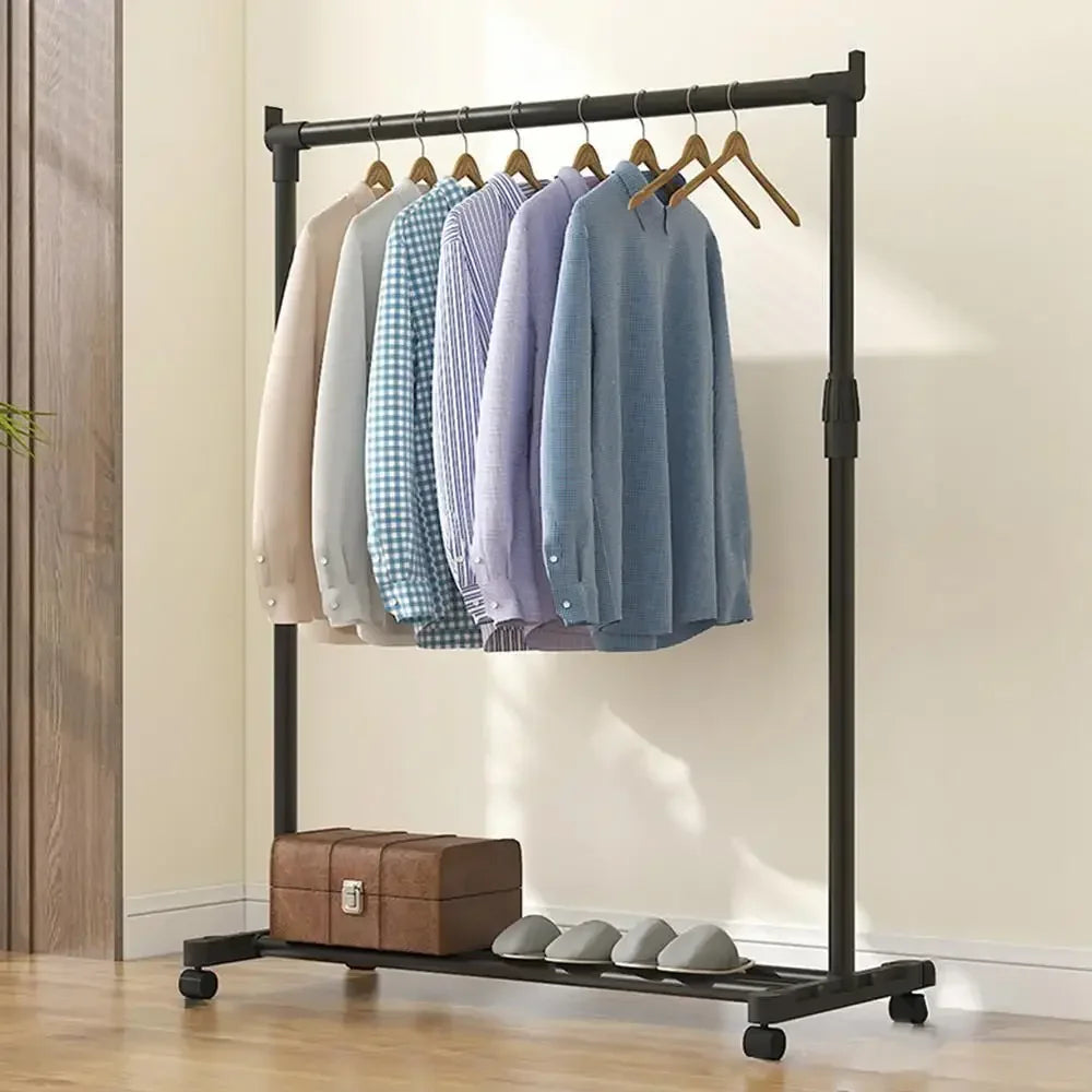 Movable Drying Rack with Wheels, Telescopic Metal Drying Rack, Adjustable Drying Rack for Laundry