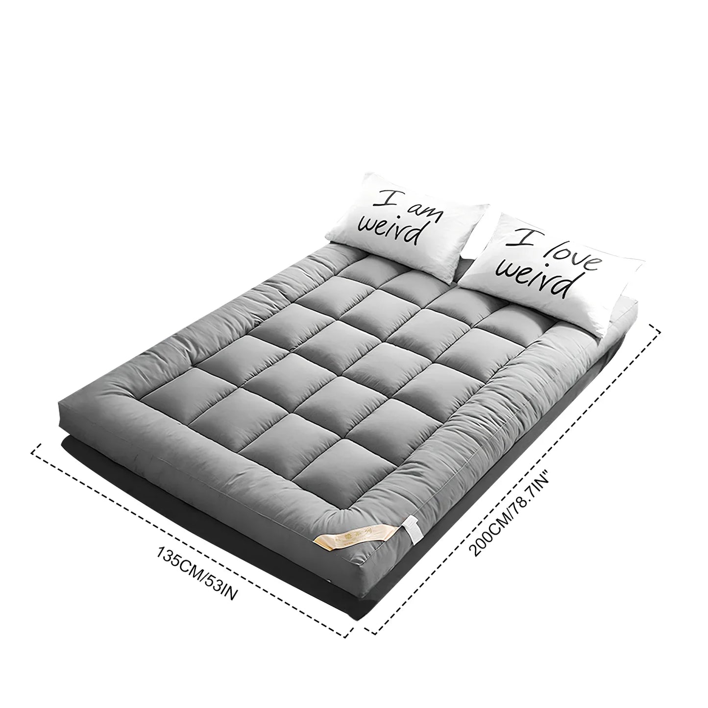 Thickened Mattress Topper – Cotton & Polyester Quilted Bed Cushion | UK Stock