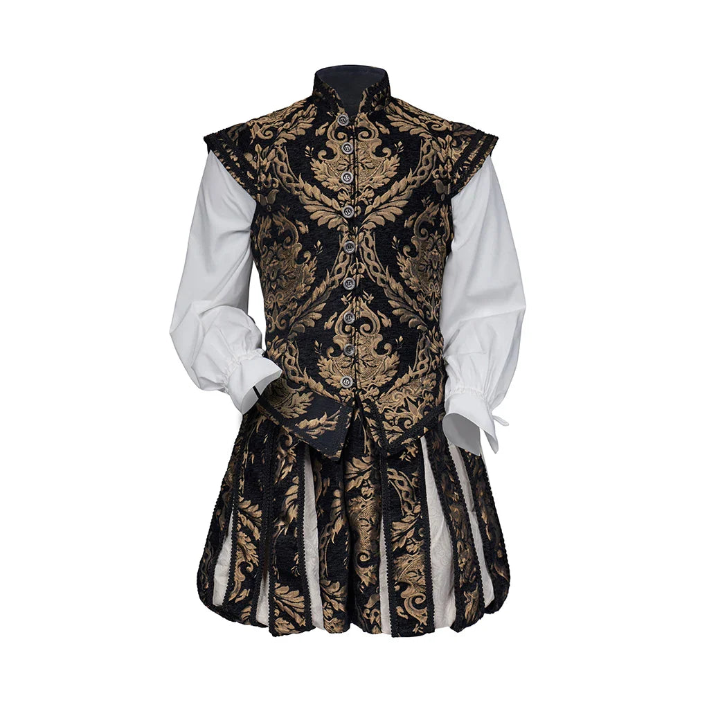 Men’s 15th‑Century Tudor Prince & King Renaissance Costume Vest & Pants Set – Authentic Elizabethan Outfit
