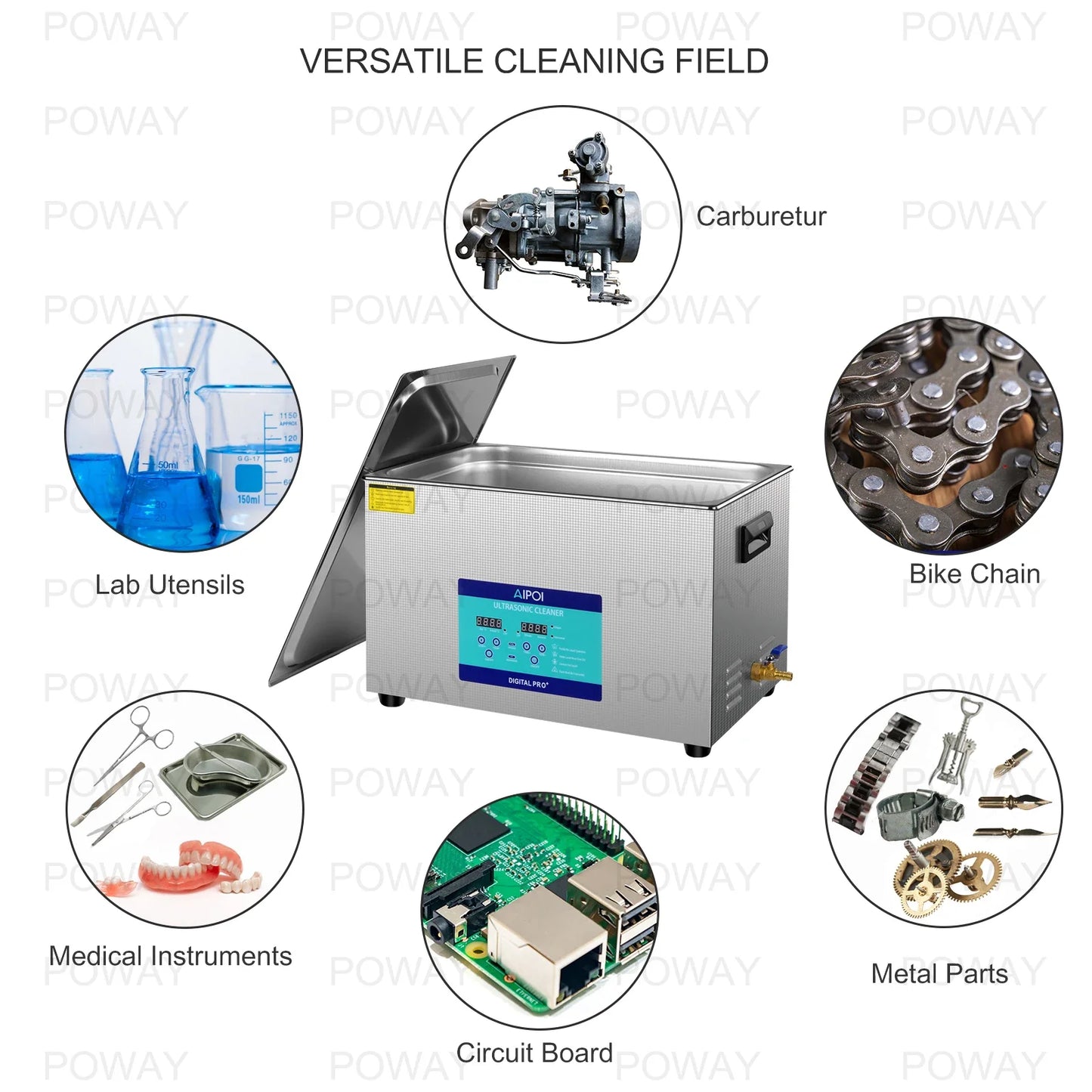 AIPOI Ultrasonic Cleaner – 800ml to 30L | Professional Home & Industrial Use