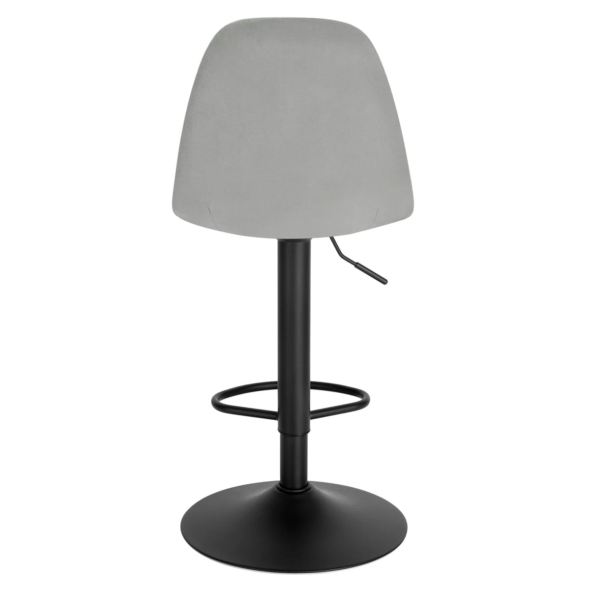 Set of 2 Height Adjustable Velvet Bar Stools - Swivel Counter Chairs Backrest