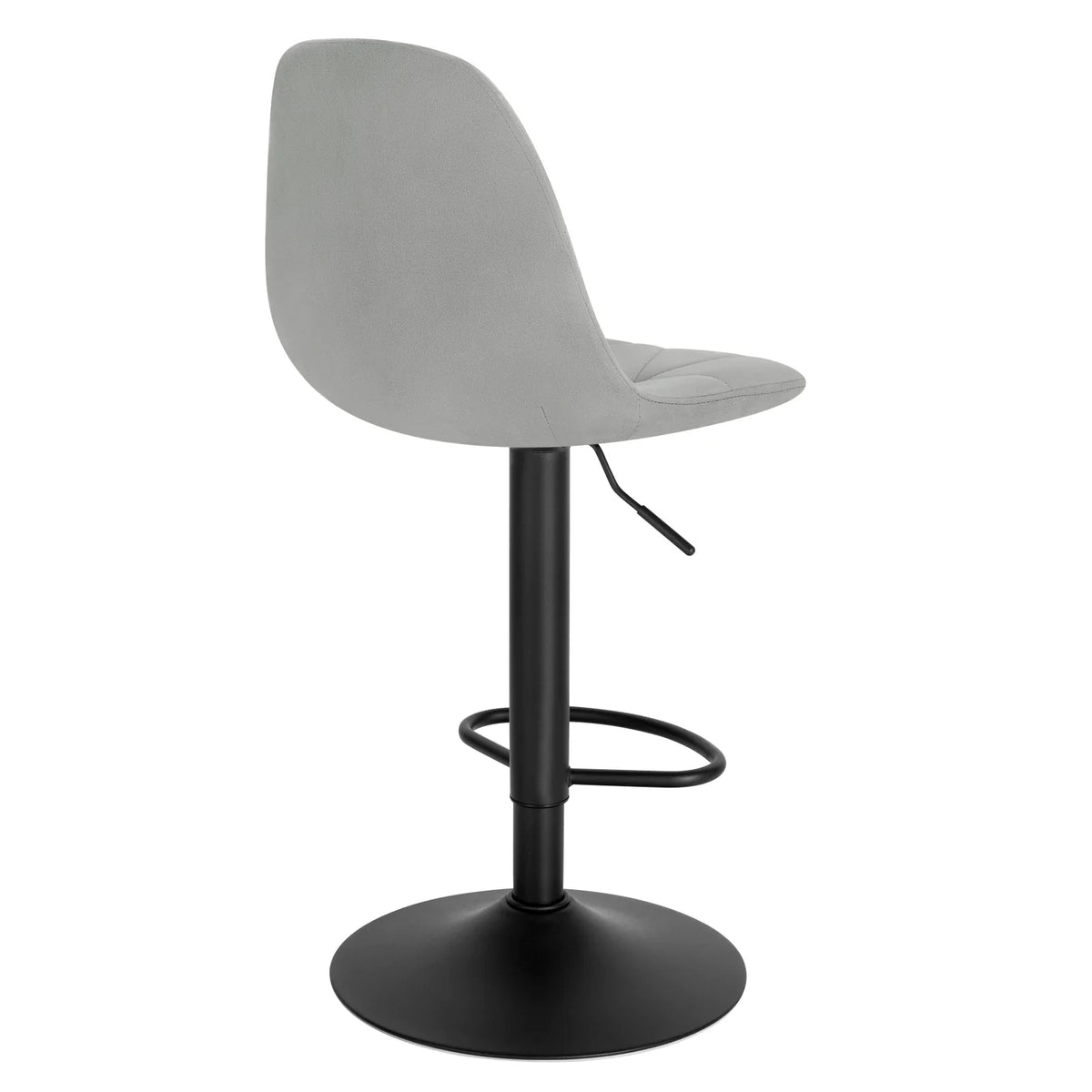 Set of 2 Height Adjustable Velvet Bar Stools - Swivel Counter Chairs Backrest