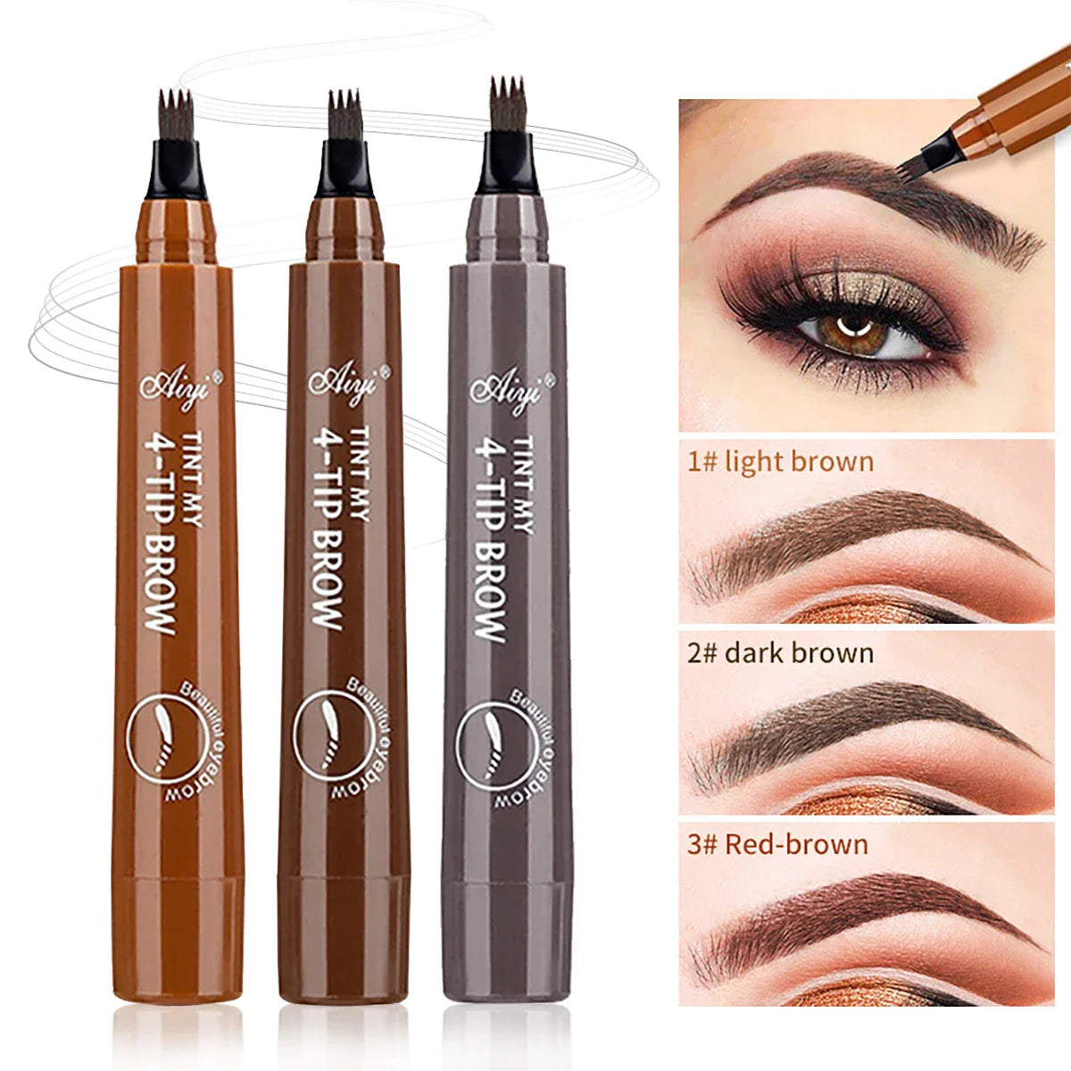Four-Tip Precision Eyebrow Pencil | Waterproof & Long-Lasting