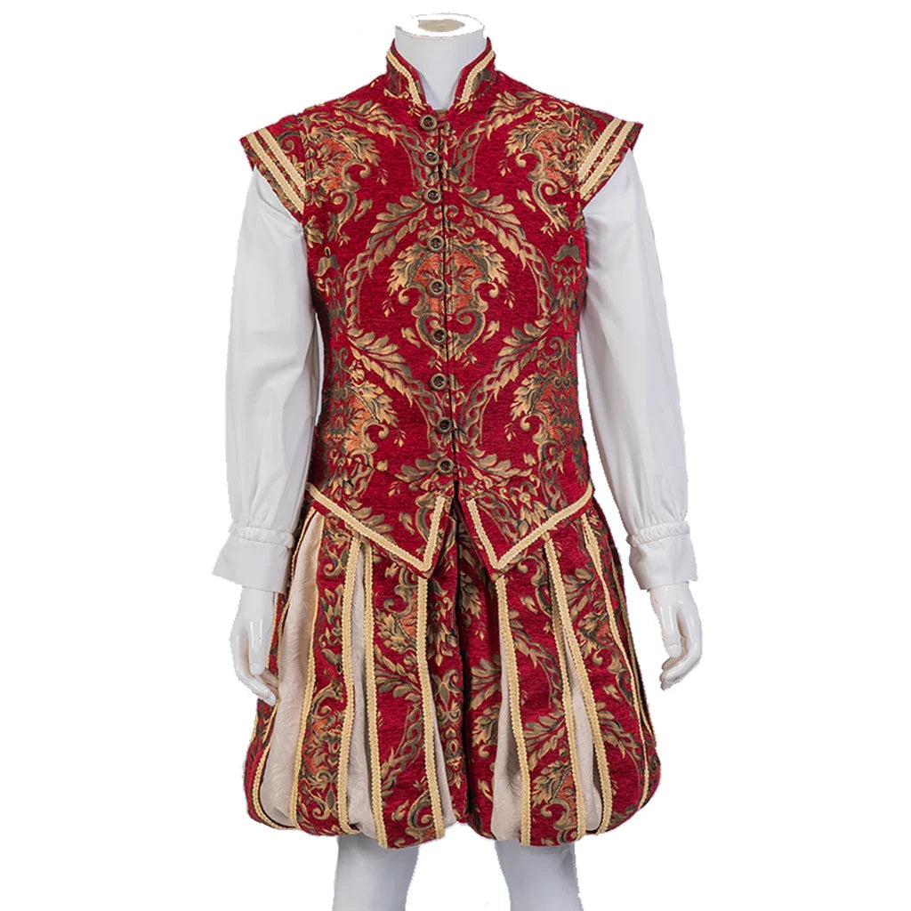 Men’s 15th‑Century Tudor Prince & King Renaissance Costume Vest & Pants Set – Authentic Elizabethan Outfit