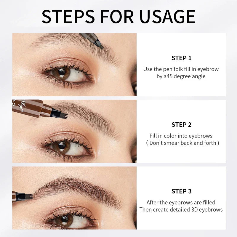 Four-Tip Precision Eyebrow Pencil | Waterproof & Long-Lasting