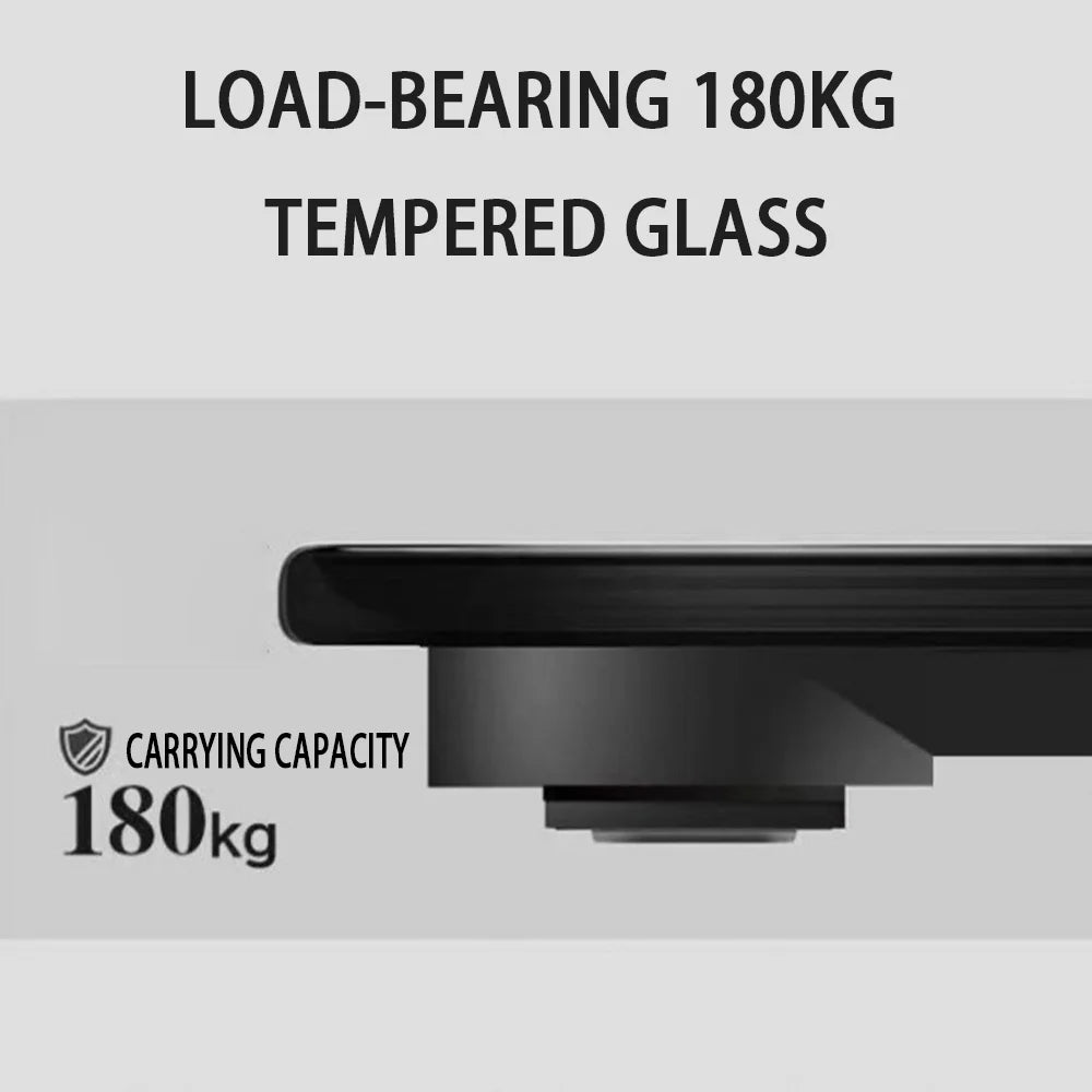 Smart Body Fat Scale - Black Glass Digital Bathroom Scales LED Display & App Tracking