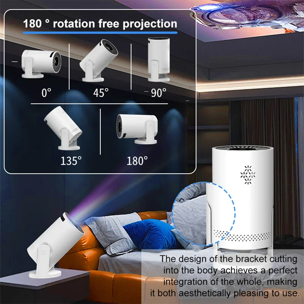 Smart Wi-Fi Mini Home Projector – HD Portable Home Theatre iOS Android Speakers
