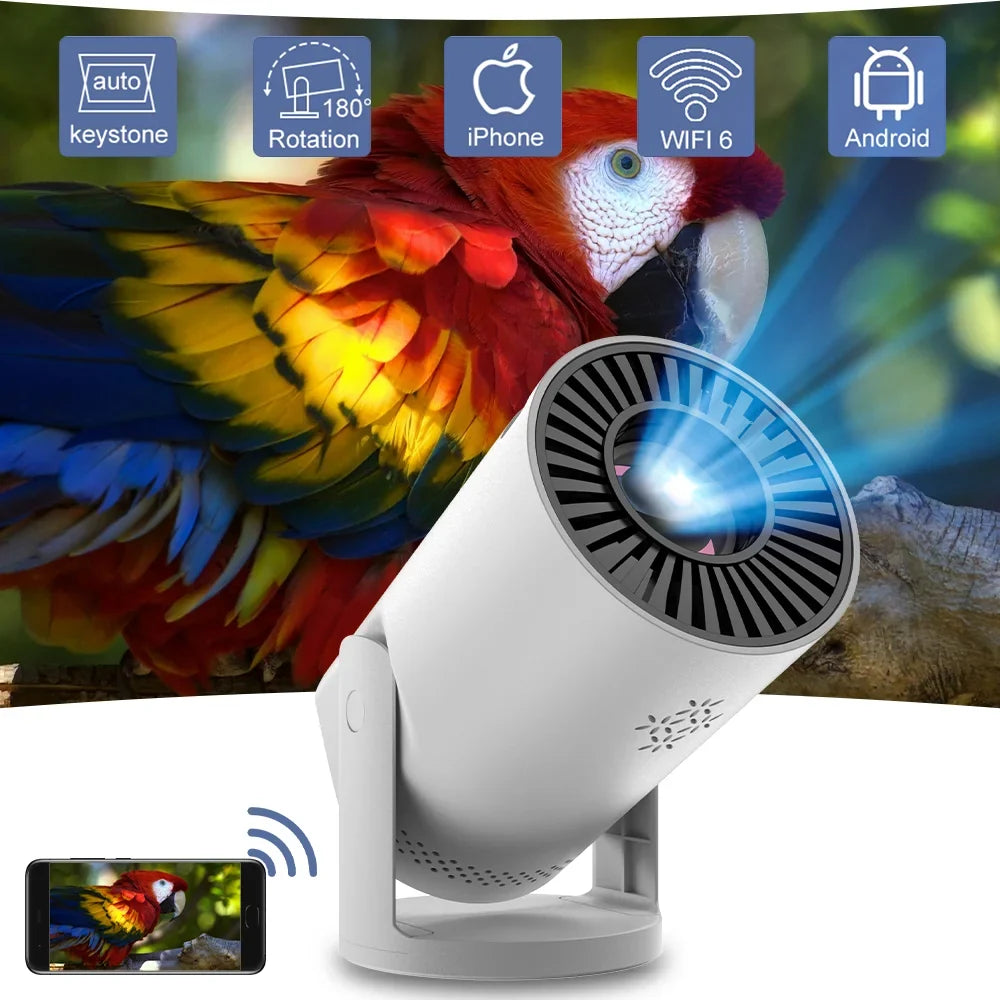 Smart Wi-Fi Mini Home Projector – HD Portable Home Theatre iOS Android Speakers
