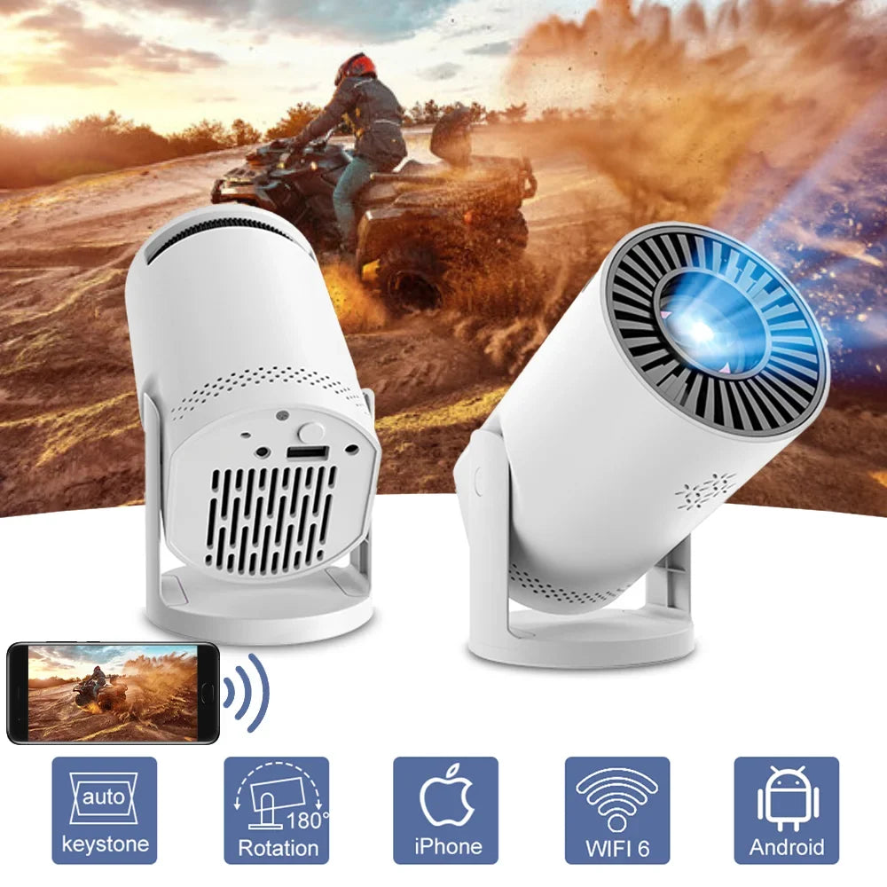 Smart Wi-Fi Mini Home Projector – HD Portable Home Theatre iOS Android Speakers