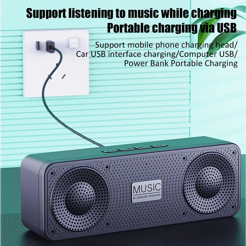 Black Wireless Bluetooth Smart Speaker – Portable Subwoofer Audio with FM Radio