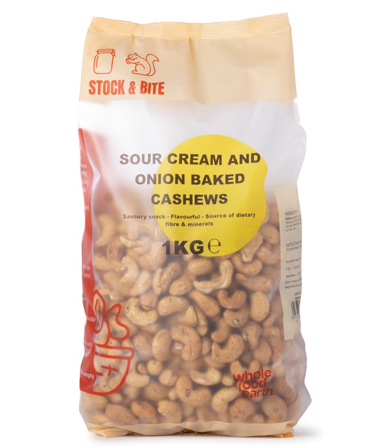 Anacardos horneados con crema agria y cebolla - Stock & Bite - 1kg