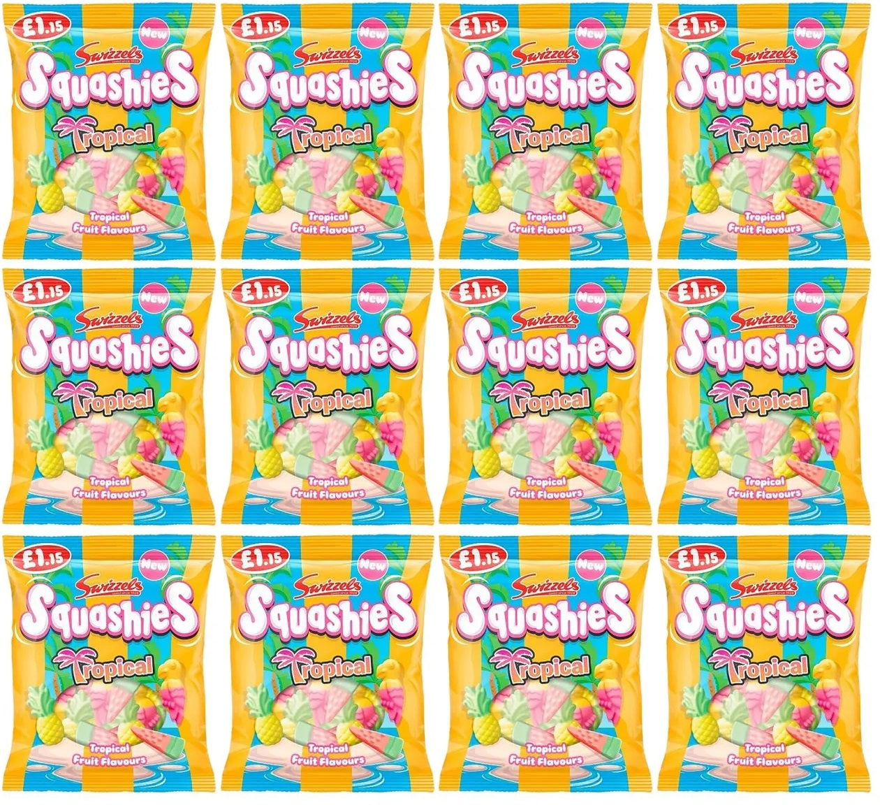 Squashies Tropical Sweets | 12 x 100g Bags | Bulk Buy