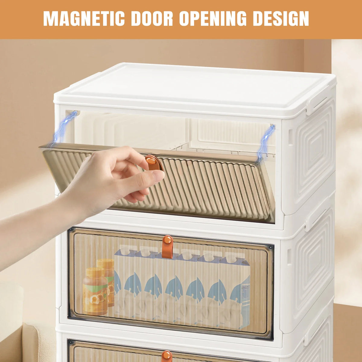 3/4/5 Tier Stackable Storage Boxes with Lids - Thickened Portable Units