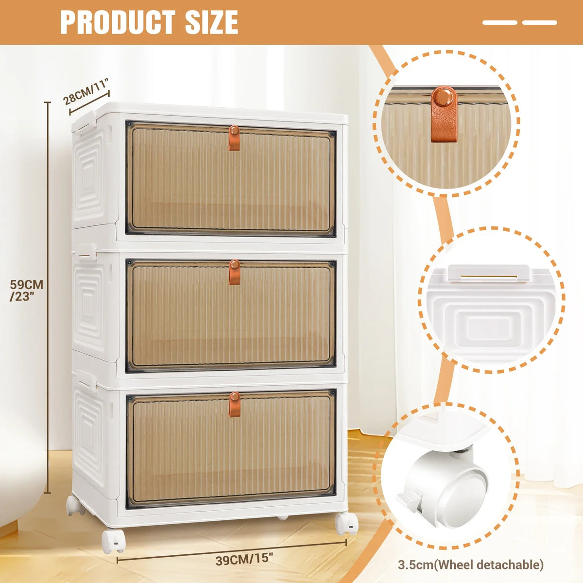 3/4/5 Tier Stackable Storage Boxes with Lids - Thickened Portable Units