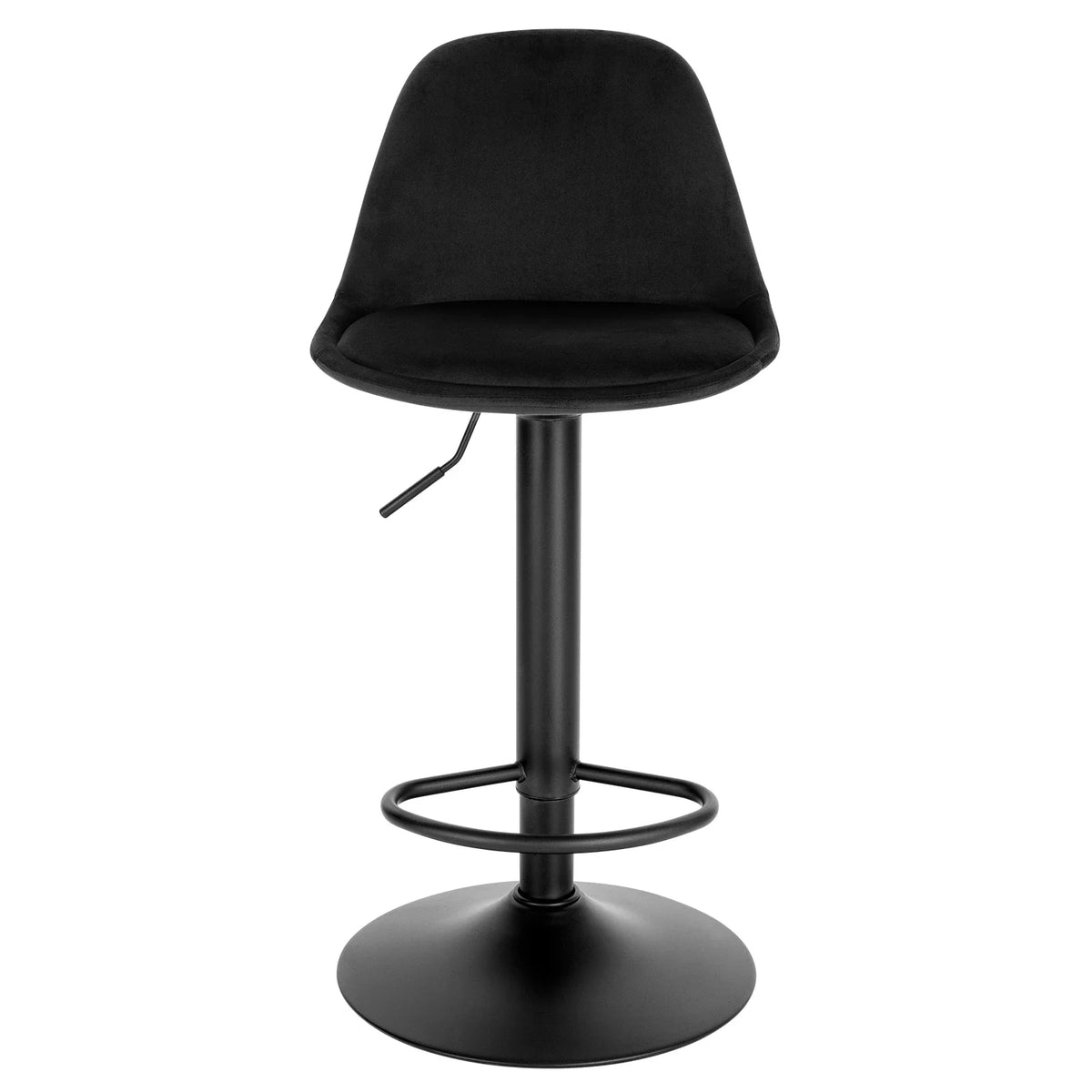 Height Adjustable Bar Stool - Faux Leather/Velvet Bar Chair Backrest Swivel High