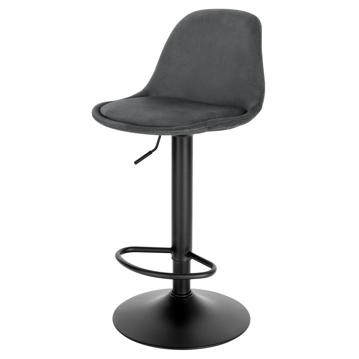 Height Adjustable Bar Stool - Faux Leather/Velvet Bar Chair Backrest Swivel High