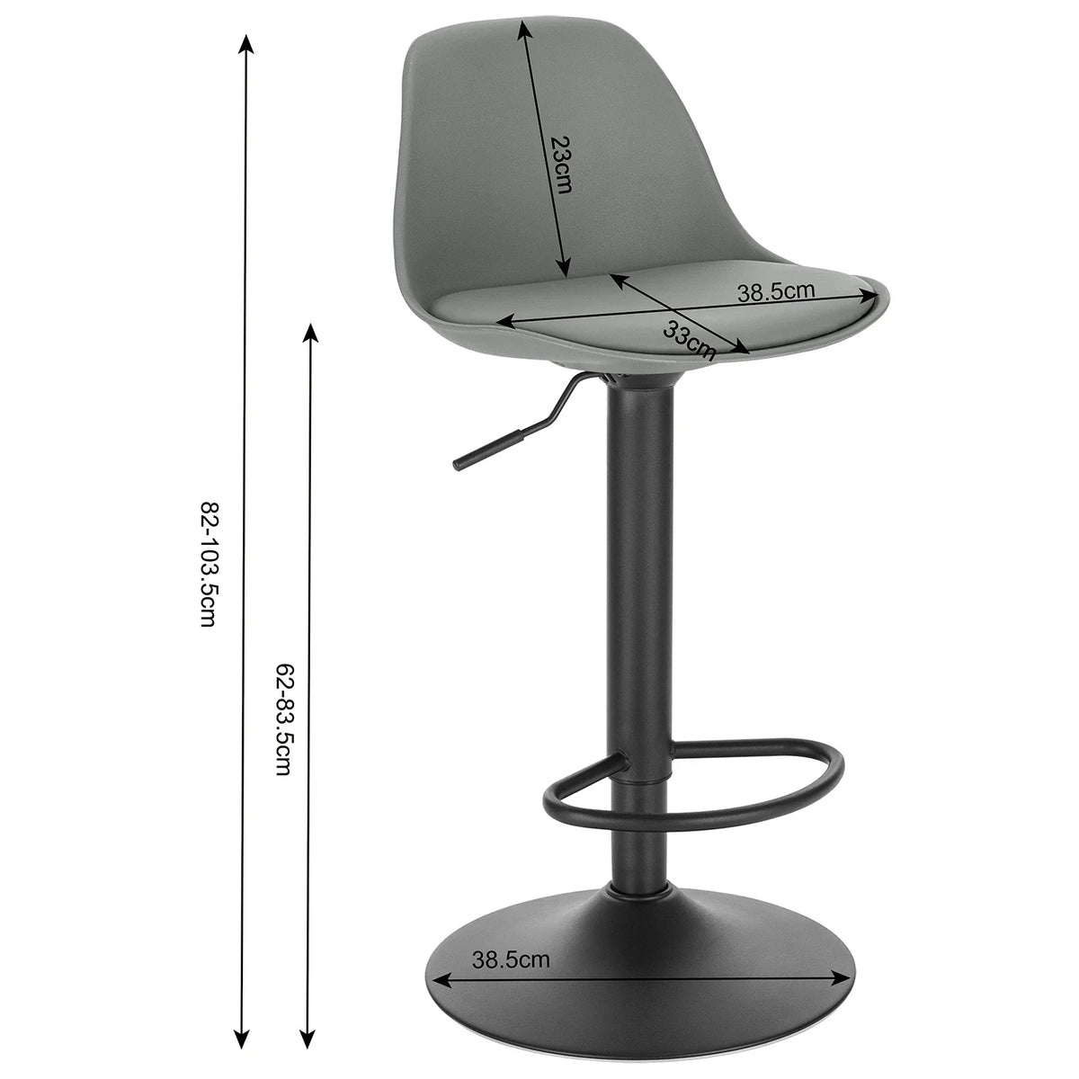 Height Adjustable Bar Stool - Faux Leather/Velvet Bar Chair Backrest Swivel High