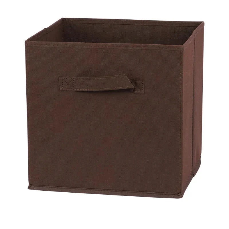 Foldable Non-Woven Storage Cube Organiser for Shelves & Wardrobes with Handles