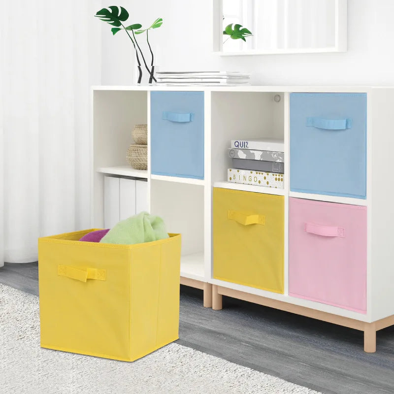 Foldable Non-Woven Storage Cube Organiser for Shelves & Wardrobes with Handles