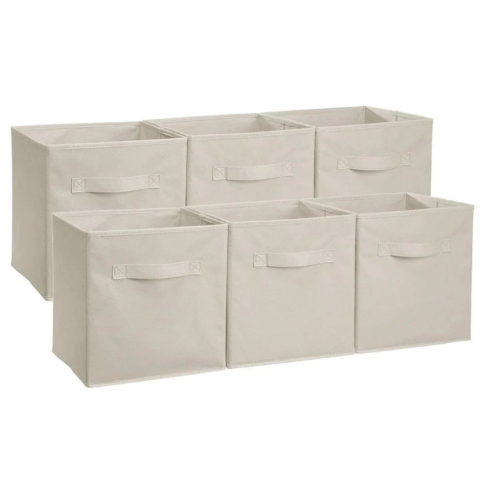 Foldable Non-Woven Storage Cube Organiser for Shelves & Wardrobes with Handles
