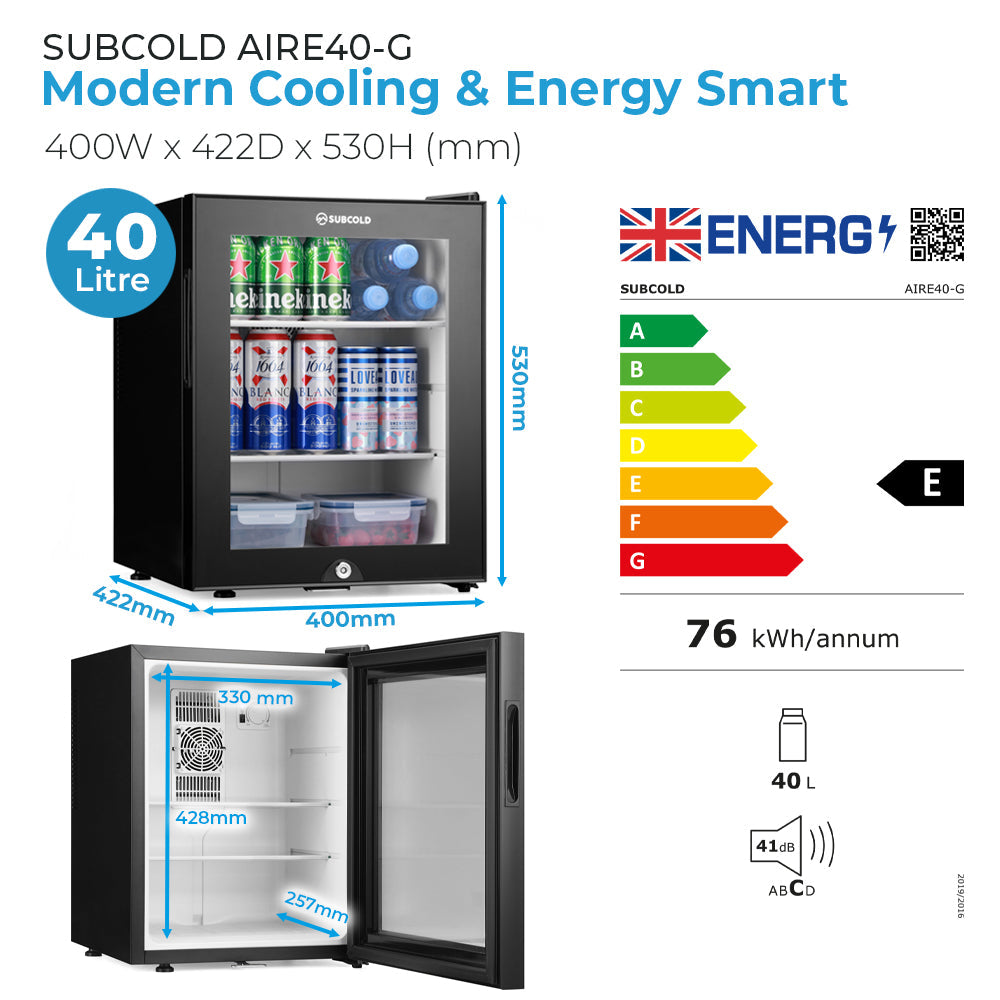 Subcold Aire40-G LED Mini Fridge