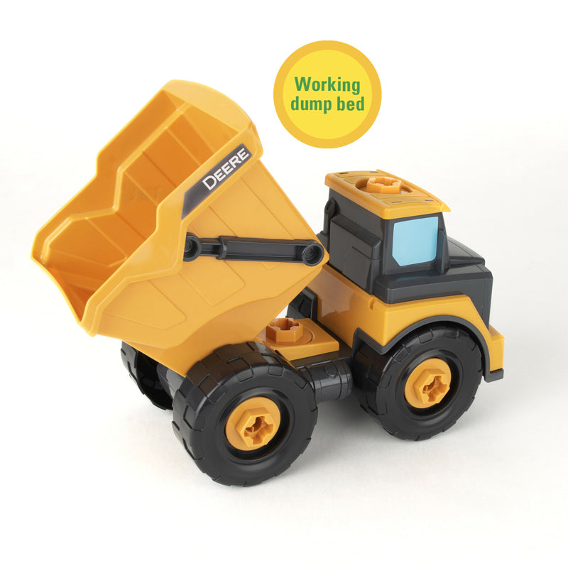 John Deere Build a Dump Truck Construction Toy | 13-Piece Take Apart Set | 18 Months+