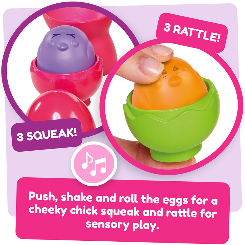 Tomy Toomies Hide & Squeak Egg Stackers | Baby Stacking Toy | Ages 6–36 Months