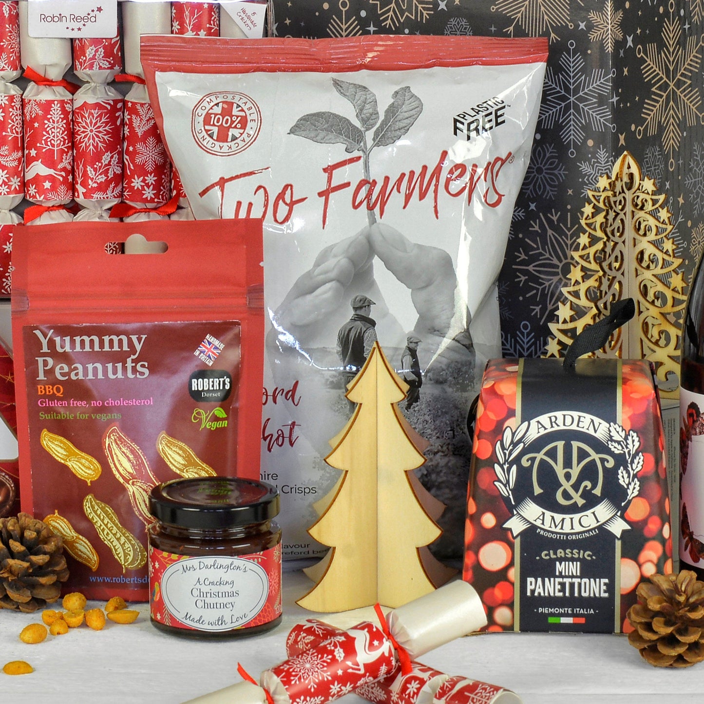 Sustainable Christmas Gift Box with Red Wine – Eco-Friendly Festive Hamper