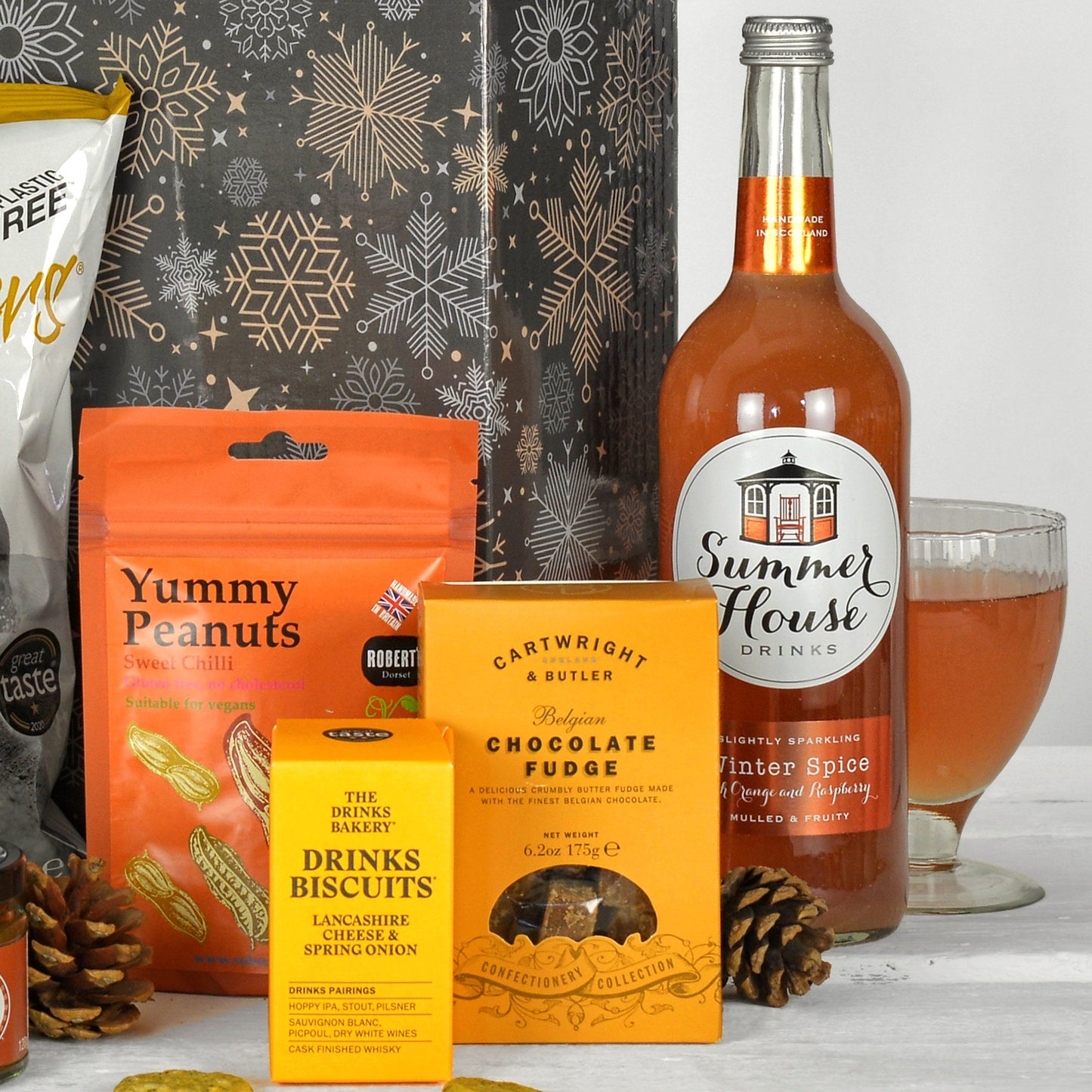 Cesta festiva sostenible | Caja de regalo navideña ecológica