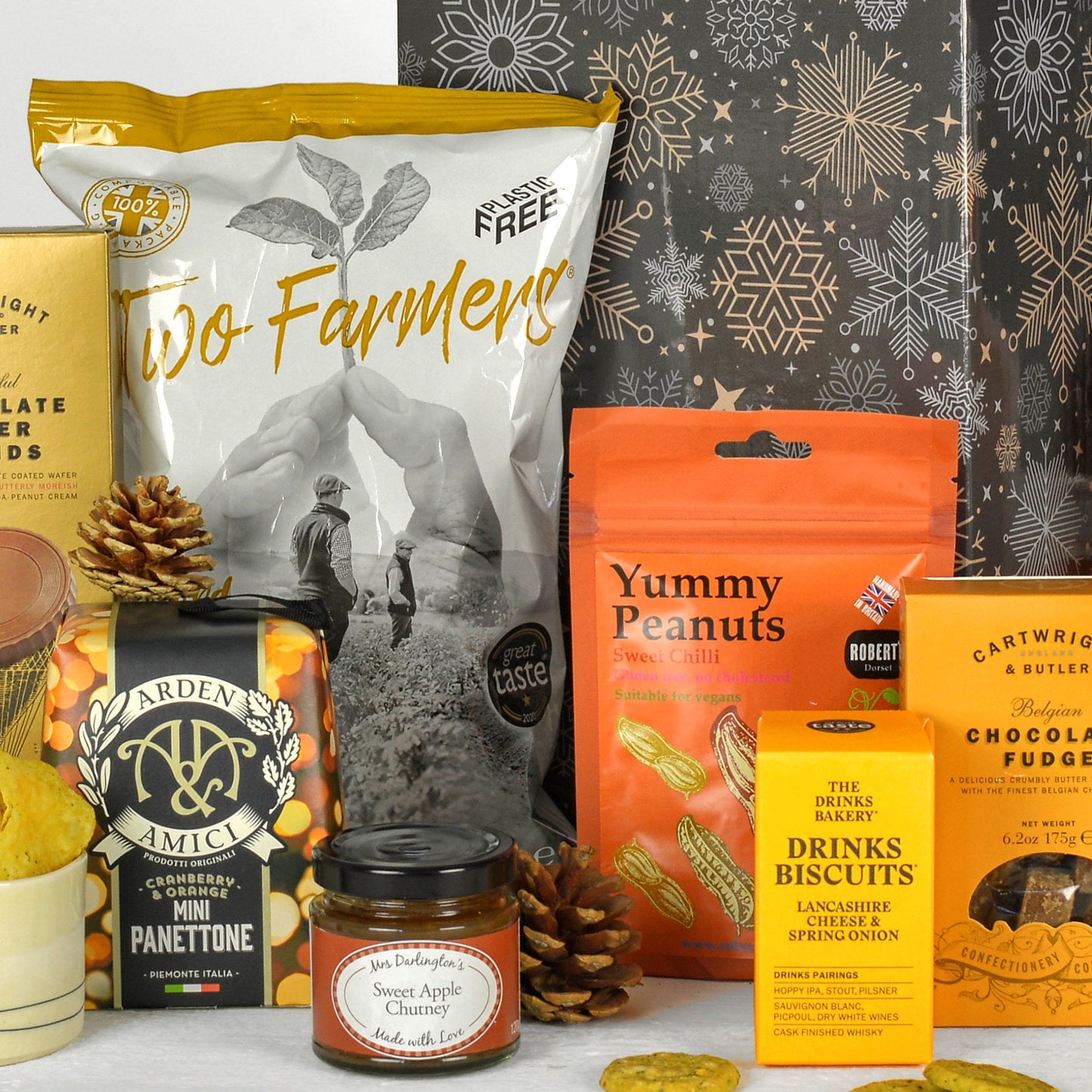 Cesta festiva sostenible | Caja de regalo navideña ecológica