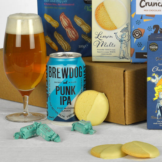 Nachhaltige Bier- und Snack-Geschenkbox – Umweltfreundlicher Präsentkorb