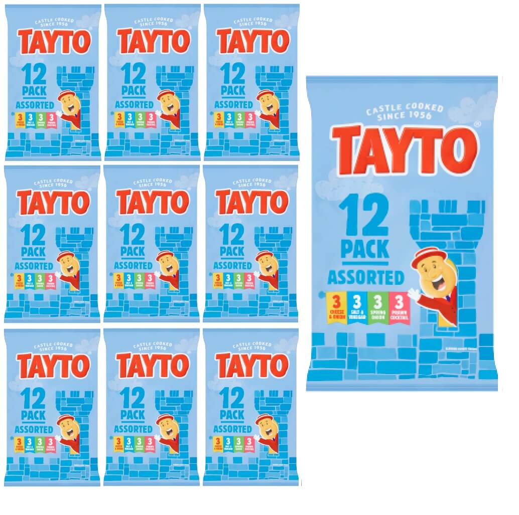 120 x Tayto Gemischte Chips (10x12 Packungen) 25G