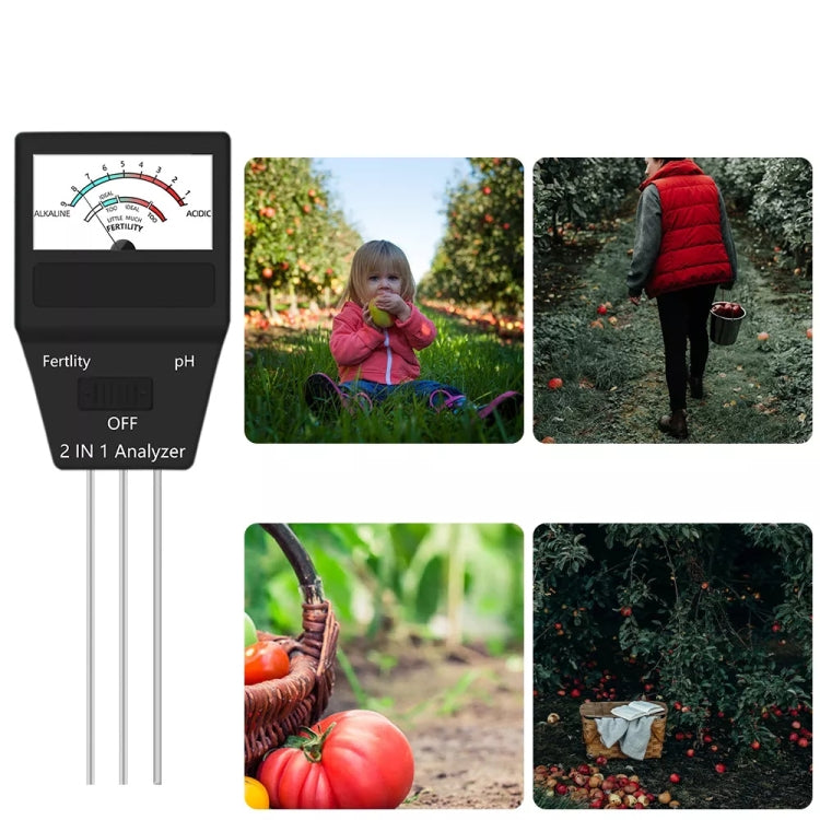 2-in-1 Boden-pH-Messgerät und Fruchtbarkeitstester, Gartengerät mit 3 Sonden, 2-in-1