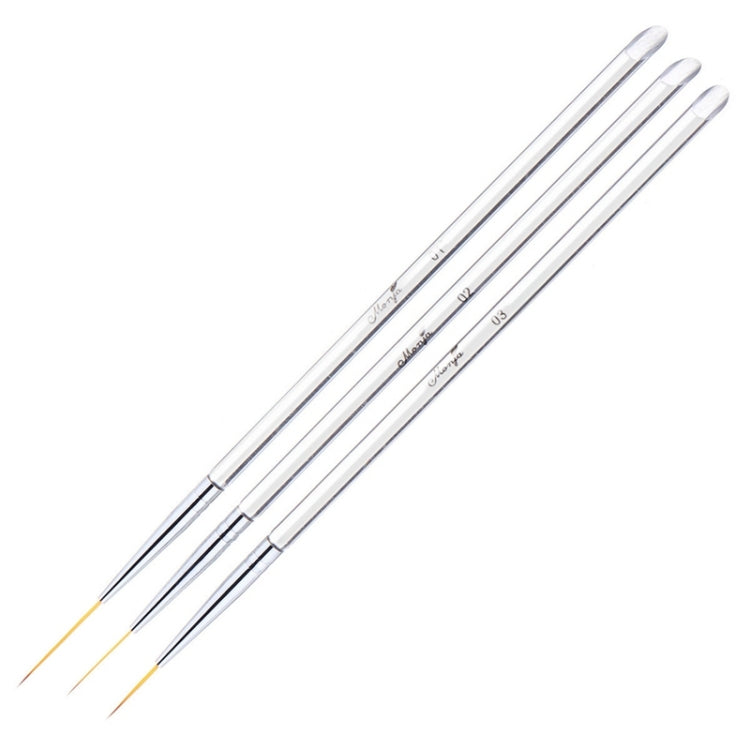 Juego de 3 pinceles de doble punta para decoración de uñas y dibujo.