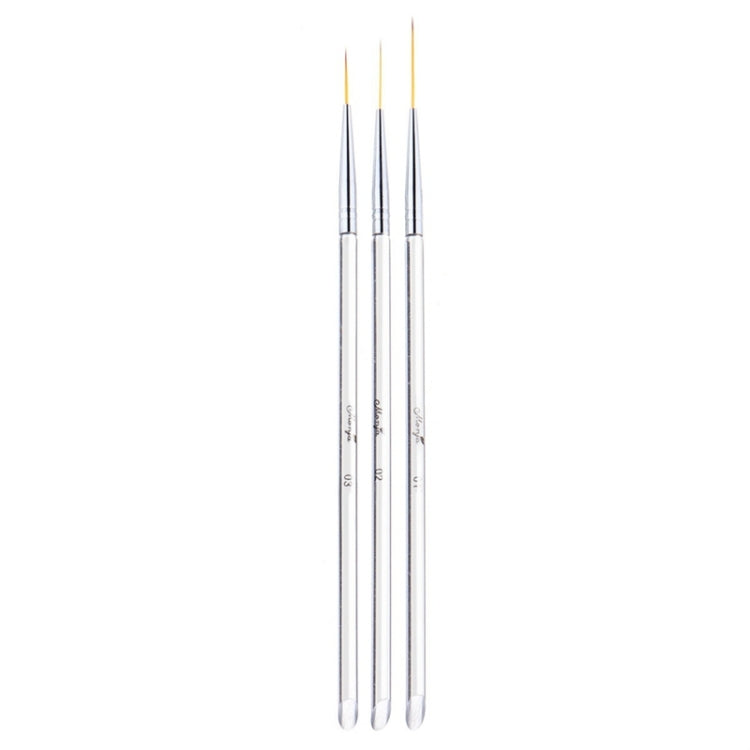 Juego de 3 pinceles de doble punta para decoración de uñas y dibujo.