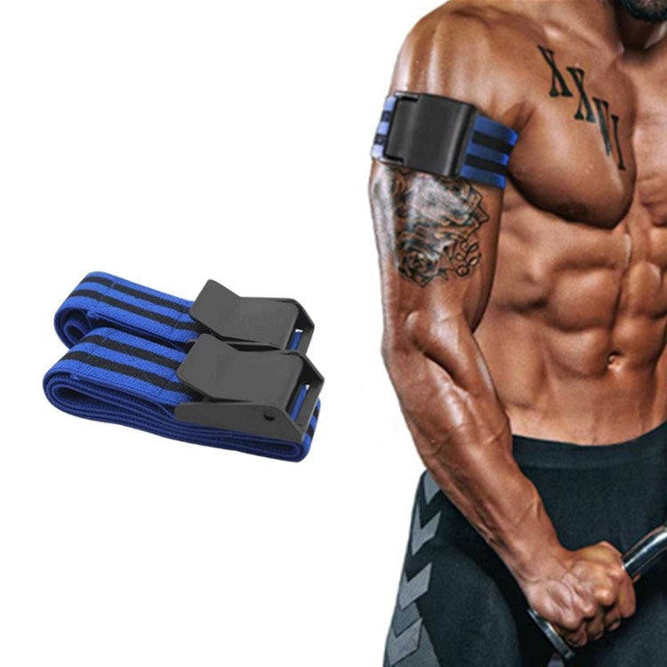 1 Paar Naturlatex Seiden-Gummiband Arm-Fitness-Blutfluss-Restriktion Trainingsband, Größe: 60 x 5cm, 1 Paar Trainingsband (Blau), 1 Paar Trainingsband (Rot)