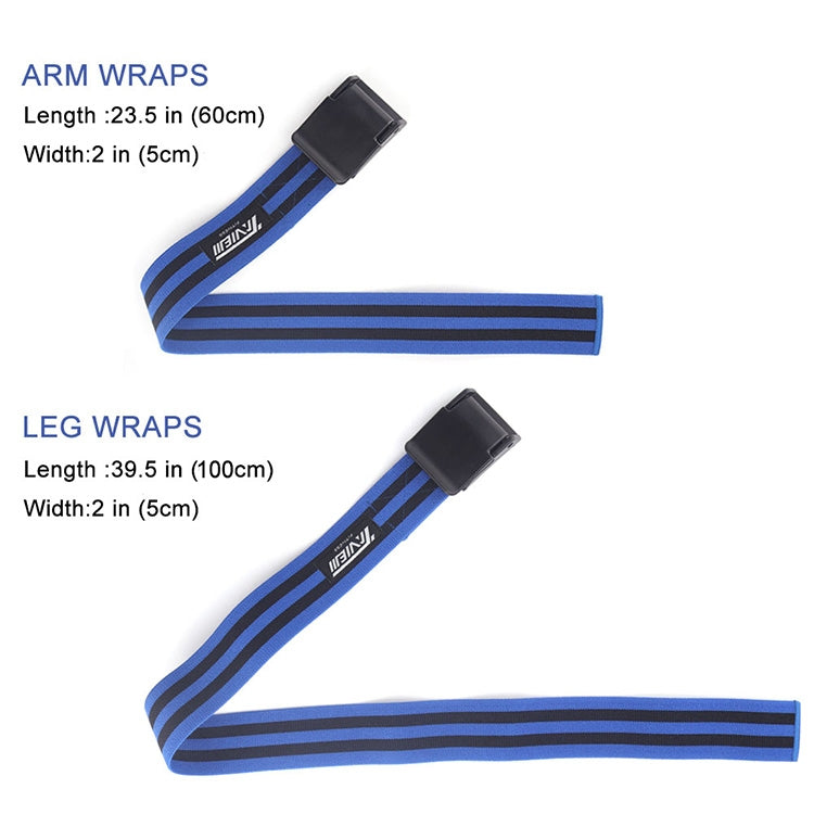 1 Paar Naturlatex Seiden-Gummiband Arm-Fitness-Blutfluss-Restriktion Trainingsband, Größe: 60 x 5cm, 1 Paar Trainingsband (Blau), 1 Paar Trainingsband (Rot)