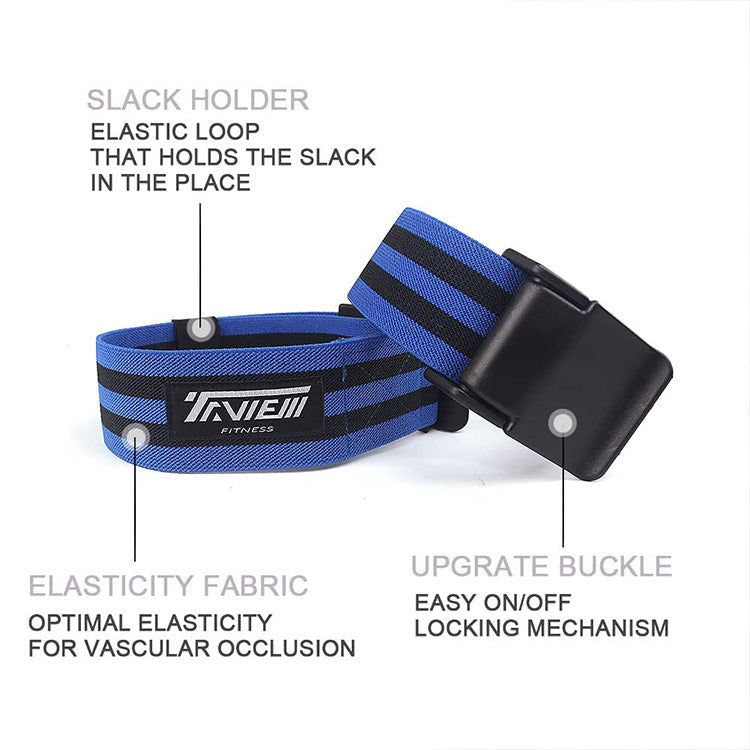 1 Paar Naturlatex Seiden-Gummiband Arm-Fitness-Blutfluss-Restriktion Trainingsband, Größe: 60 x 5cm, 1 Paar Trainingsband (Blau), 1 Paar Trainingsband (Rot)