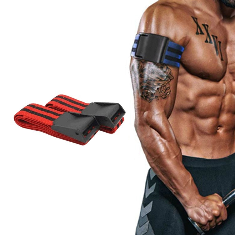 1 Paar Naturlatex Seiden-Gummiband Arm-Fitness-Blutfluss-Restriktion Trainingsband, Größe: 60 x 5cm, 1 Paar Trainingsband (Blau), 1 Paar Trainingsband (Rot)