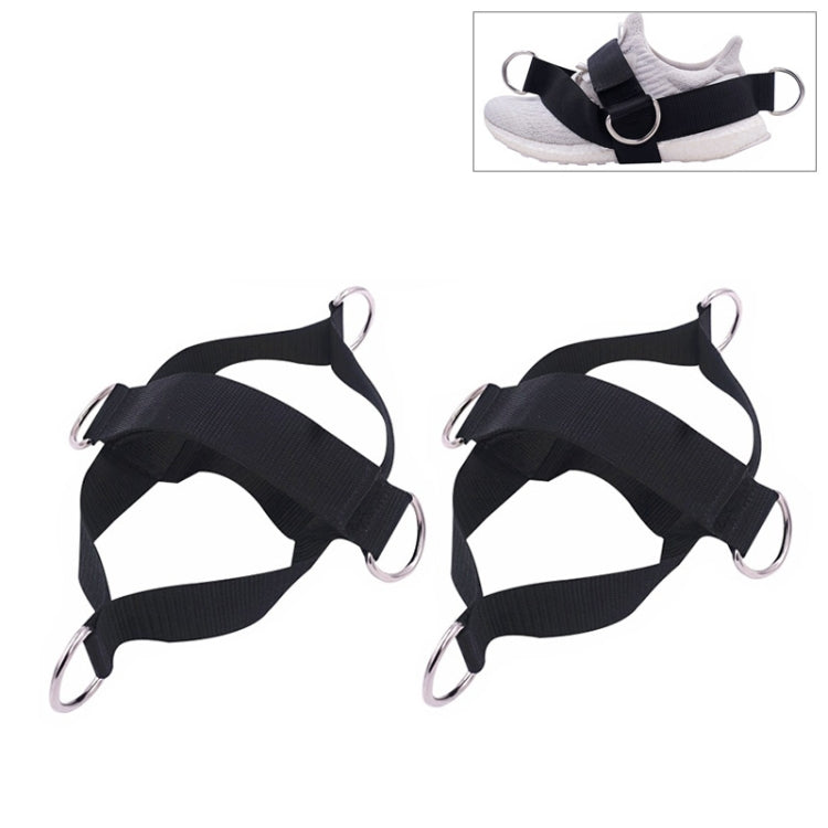 1 Paar Fitness-Schuhüberzug-Zugseil-Fitnessgerätegurte, 1 Paar Zugseil (Schwarz)